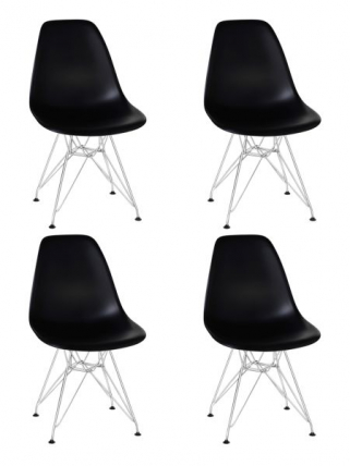 Стул обеденный ДОБРИН ДСР (ножки хром, цвет чёрный (Б-03)) 4 шт / DOBRIN DSR (B-03))_0