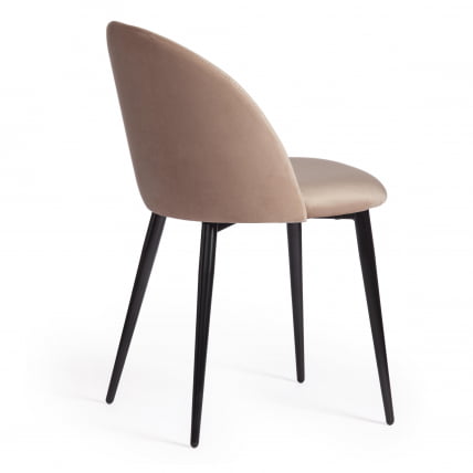 Стул МОНРО (мод. 710) ткань/металл, 56х51х80 см, высота до сиденья 47 см, бежевый баркхат 5/черный / MONRO (mod. barkhat_2