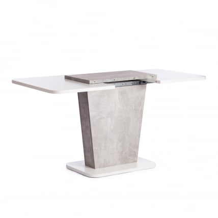 Стол обеденный ГЕНТ ЛДСП, 110-145кс68,6кс75,5 см, Белый/Бетон / GENT 110-145x68,6x75,5_5
