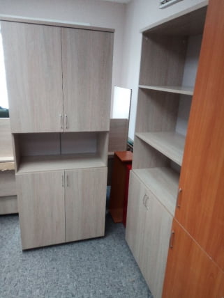 Шкаф высокий закрытый с нишей Твин 16.16.151 Дуб Сантана светлый / Twin_3