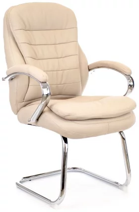 Кресло для посетителей Еверпроф Валенсиа CФ Экокожа Бежевый / Everprof Valencia CF_0