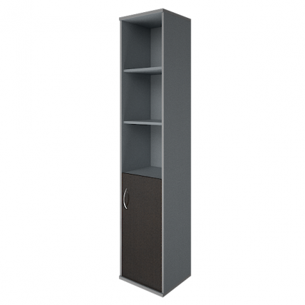 Шкаф высокий узкий правый Рива А.СУ-1.1 Пр Венге/Металлик / Riva_0