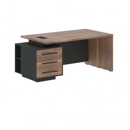 Стол руководителя левый ВЕЛИОН ВЕНЕЕР ВРCТ 1890 Л Американский орех Яшма черная / VELION VENEER VRCT L_0