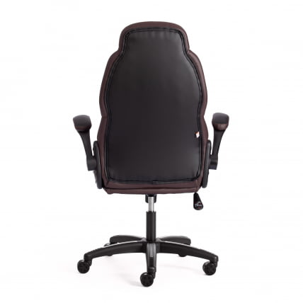 Кресло офисное БАЗУКА кож/зам, черный/черный перфорированный/коричневый, 36-6/36-6/06/36-36 / BAZUKA_3