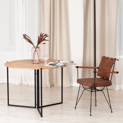 Стол складывающийся ЙООП (мод. 1212) ЛДСП+меламин/металл, 100 кс 100 кс 72 см, сосна/черный / YOOP (mod. x x_5