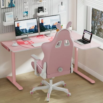 Стол письменный (для компьютера) угловой ЕУРЕКА ЕРК-Л60Р-ПК-В2 (правый), розовый / EUREKA ERK-L60R-PK-V2_11