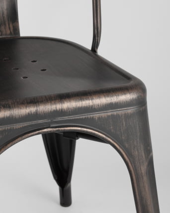 Стул ТОЛИКС с высокой спинкой Черный патина золото / TOLIX_8