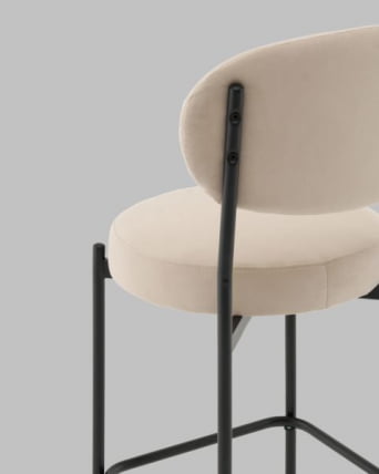 Стул Полубарный Бриф ДД ПБ велюр бежевый / DD_5