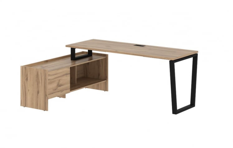 Стол с тумбой ЕДИС ЕВCТ 19614 Дуб Денвер светлый Черный / EDIS EVCT_0