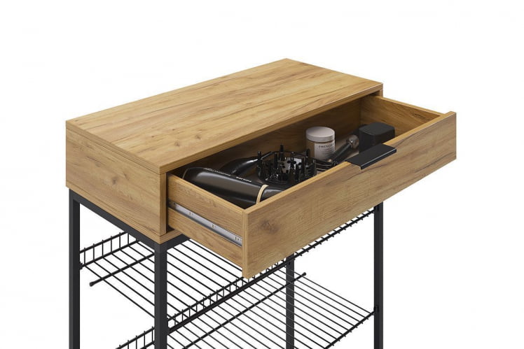 Обувница Краш ЛМН-13 черный муар/дуб крафт золотой / LMN-13_1