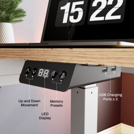 Стол письменный (для компьютера) угловой с электрической регулировкой по высоте ЕУРЕКА ЕРК-ЕХД-Л60Л-МВ (левый), клен / EUREKA ERK-EHD-L60L-MW_10