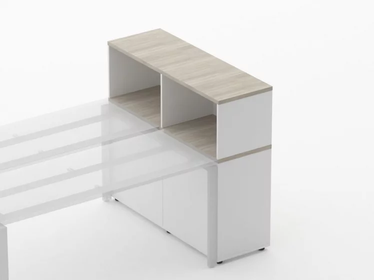 Тумба комбинированная высокая для рабочего модуля Дека 9.04.125 Дуб Сантана светлый/Белый / Deka_3