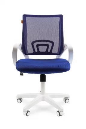 Кресло оператора CХАИРМАН 696 белый пластик (вхите) Синее / CHAIRMAN (white)_1