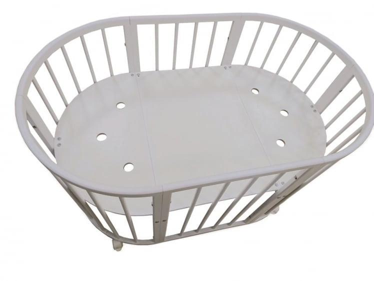 Кровать-трансформер с двумя матрасами и маятником Меррй Хаппй Мини матовая Белая (3 в 1) / Merry Happy Mini_8