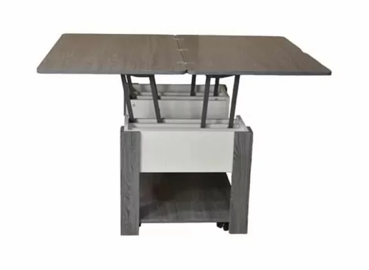 Стол-трансформер раскладной Стэп-4 Ясень черный Бодега белый_3