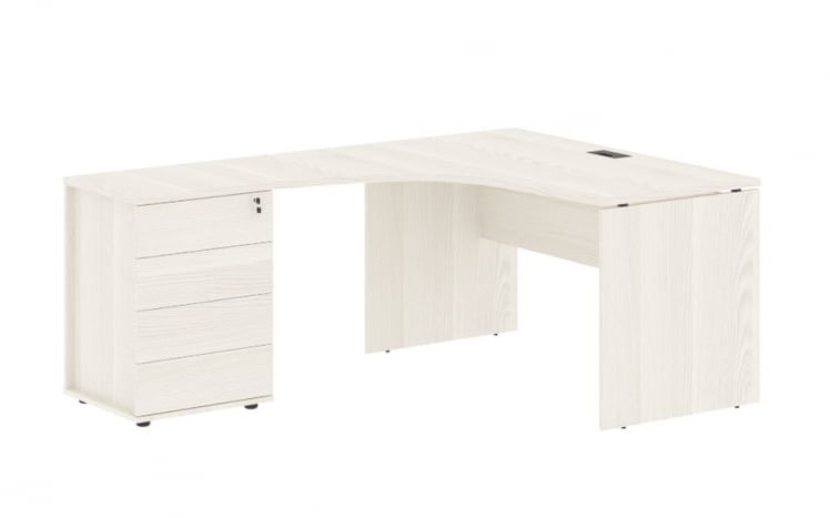 Стол эргономичный с тумбой левый ЕДИС ЕДCЕТ 1318 Л Ясень Траун Мокко / EDIS EDCET L_0