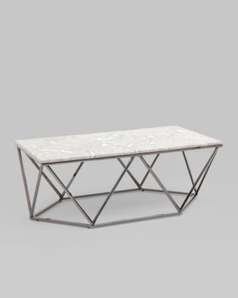 Журнальный столик Авалон блаcк 122*66 Серый мрамор / black_4