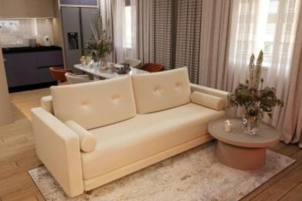 Диван прямой Санднес (Берхоусе) Цвет фасада: Левис 08 велюр; Тип: Прямой; Материал фасада: Металл/Велюр / (Berhouse)_3