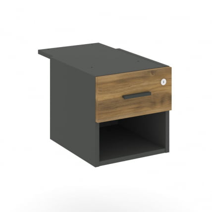 Тумба подвесная с ящиком и нишей CОНCЕПТ CН.ПТ-005 Б/В Сандал Янтарный Антрацит / CONCEPT CN.PT-005 B/W_0