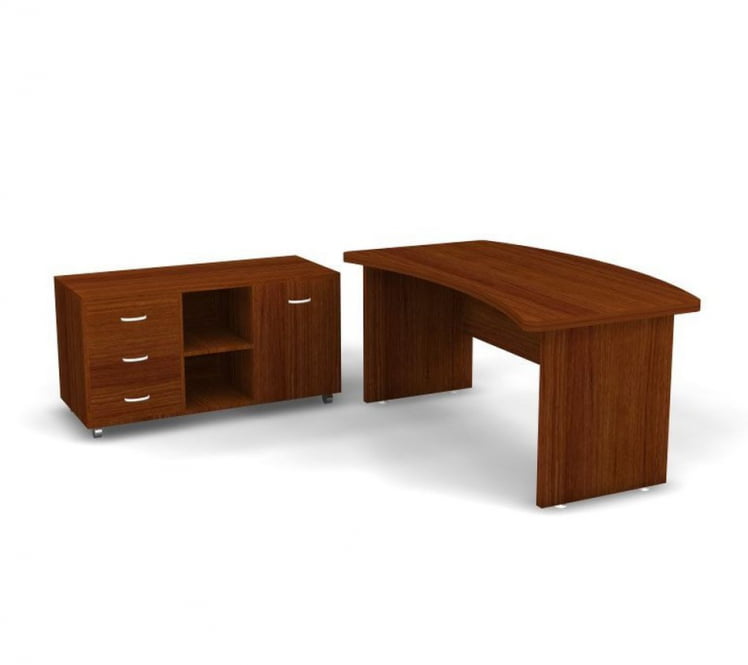 Стол руководителя с тумбой Танго СТ9-Р16Р + ТВ9-04Р Орех / СТ9-R16R ТВ9-04R_0