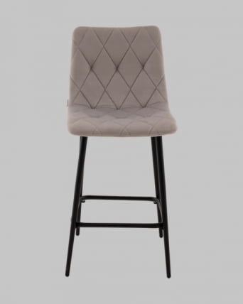 Стул полубарный Одди Диамонд велюр светло-серый / Diamond_2
