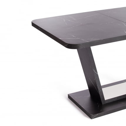 Стол обеденный ВОКС ЛДСП, 132-172кс85кс75,5 см, Мрамор черный/Белый / VOX 132-172x85x75,5_8