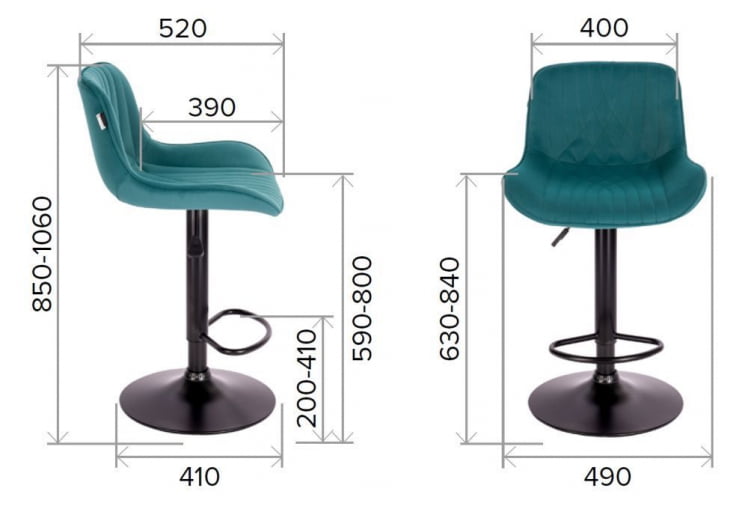 Барный стул Еверпроф Грасе Блаcк Ткань Темно-коричневый / Everprof Grace Black_5