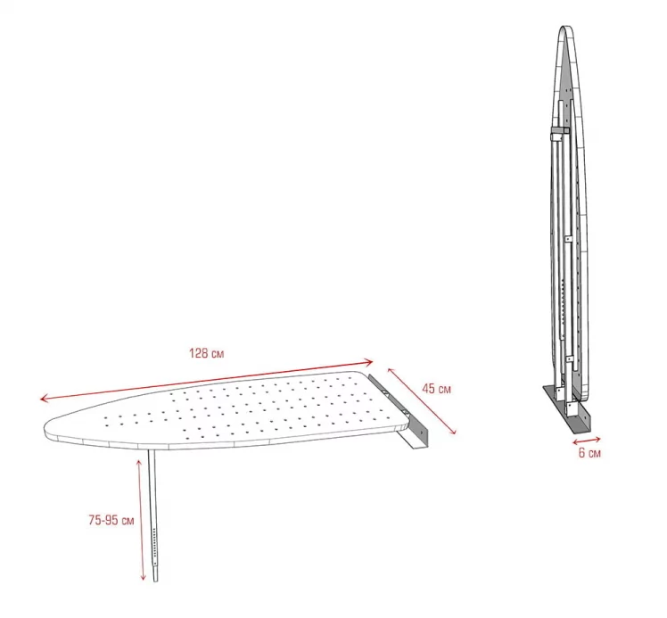 Механизм встроенной гладильной доски Шелф.Он Серый металлик / Shelf.On_5