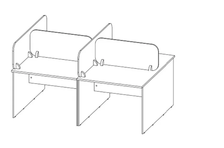 Рабочий модуль Твин 1000кс1400кс750 с 2-мя кабель-каналами Туя-З / Twin 1000x1400x750_2