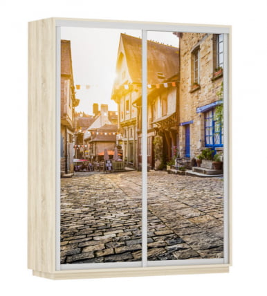 Шкаф-купе двухдверный Экспресс Дуо 1600х2200х Улица/Дуб сонома / 1600х2200h_0