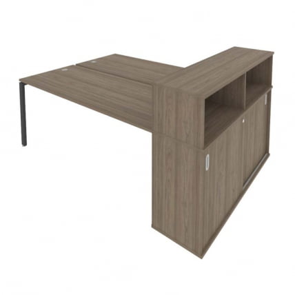 Рабочая станция с опорным шкафом-купе Метал Сйстем Б.РС-СШК-2.5 Вяз/Антрацит / Metal System_0