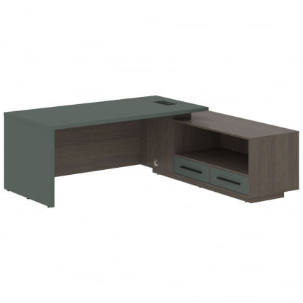 Стол руководителя правый ВЕЛИОН ВCТ 2119 Р Нефрит Дуб Сильвер / VELION VCT R_0