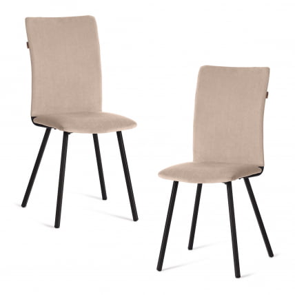 Стул обеденный Ла Роуссе (2 шт. в упаковке) НЕВ, велюр, бежевый/черный, 7, 45х55х93 см / La Rousse NEW,_0