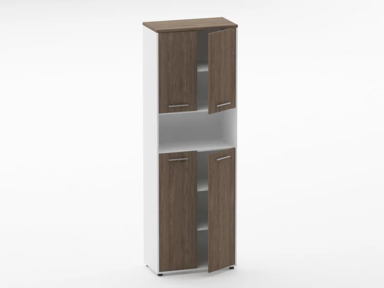 Шкаф 5 широкий закрытый, с нишей Дека 10.23.141 Дуб Верцаска/Белый / Deka_1