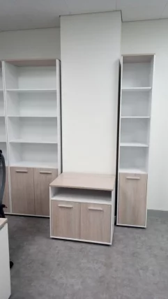 Тумба для оргтехники Дека 9.05.11 Дуб Сантана светлый/Белый / Deka_5