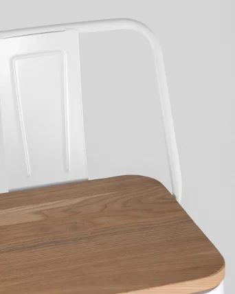 Стул барный Толикс Воод 75.5  со спинкой Белый / Tolix Wood_8