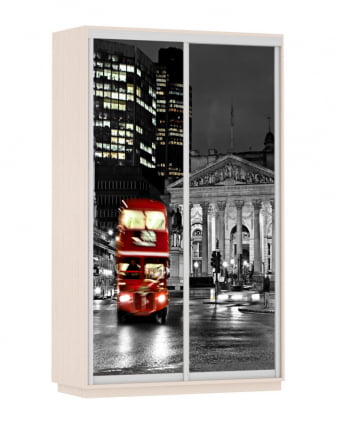 Шкаф-купе двухдверный Экспресс Дуо 1400х2200х Лондон/Дуб молочный / 1400х2200h_0