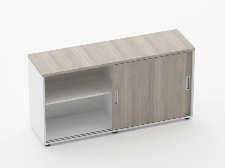 Тумба-купе для рабочего модуля Дека 9.02.145 Дуб Сантана светлый/Белый / Deka_1