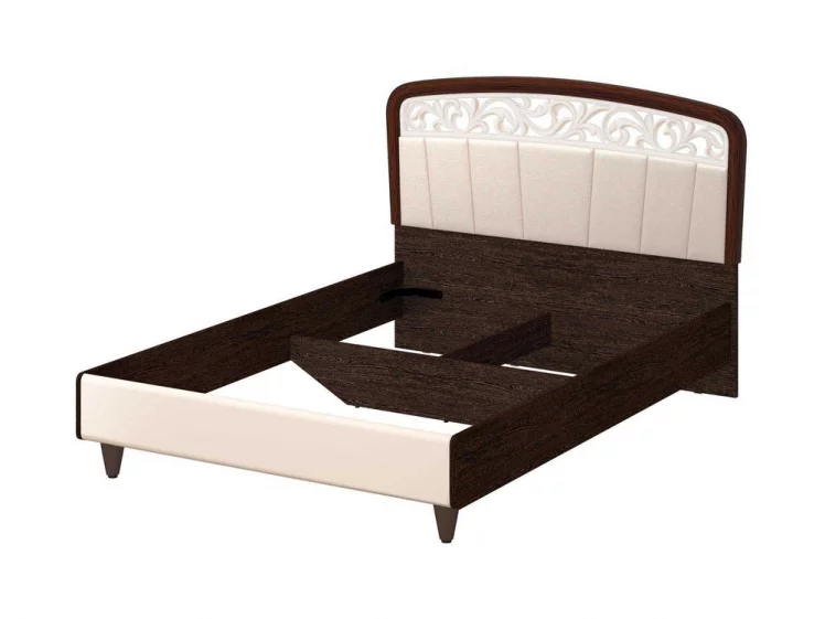 Кровать 140*200 Катрин 92.02 Дуб венге Белый песок Санчо крем_0