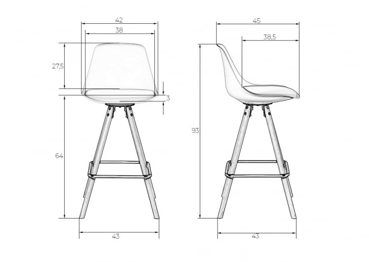 Стул полубарный ДОБРИН РОННИ Черный Б-03 / DOBRIN RONNI B-03_9