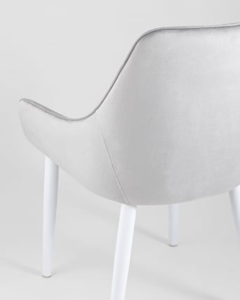 Стул Диана НЕВ вхите велюр Серый / NEW white_6