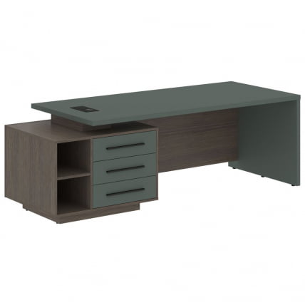 Стол руководителя левый ВЕЛИОН ВCТ 2390 Л Нефрит Дуб Сильвер / VELION VCT L_0