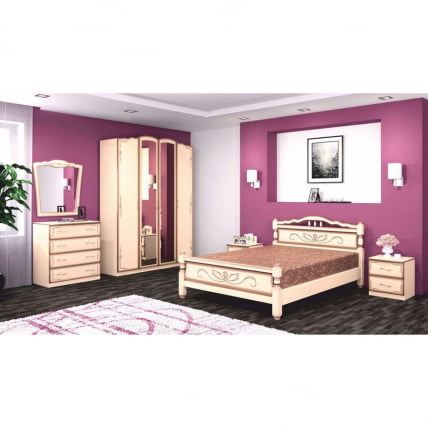 Комплект мебели для спальни Виктория №1 Макиато Дуб молочный с патиной_0