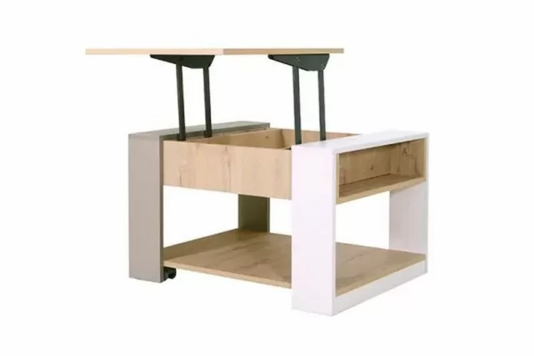 Стол-трансформер Хаски 13 Дуб Ирландский Мокко Белый_1