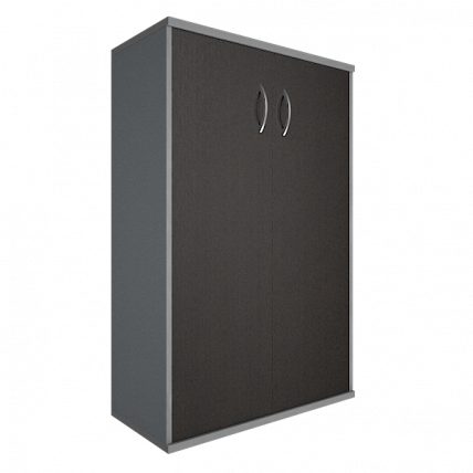 Шкаф средний широкий Рива А.СТ-2.3 Венге/Металлик / Riva_0