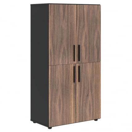 Шкаф с 2 комплектами глухих малых дверей ВЕЛИОН ВЕНЕЕР ВРМCС 80.4 Американский орех Яшма черная / VELION VENEER VRMCS_0