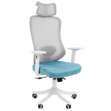 Кресло руководителя CХАИРМАН CХ563 Белый/бирюзовый / CHAIRMAN CH563_0