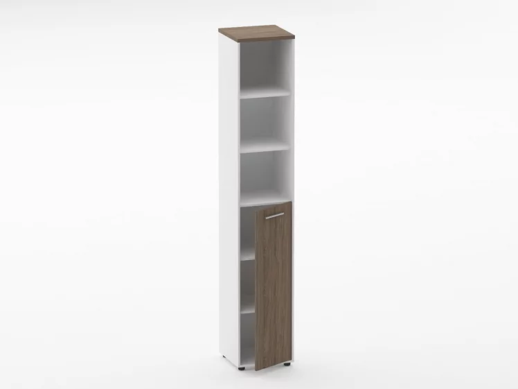 Шкаф 5 узкий верх открытый, низ глухая дверь Дека 10.23.13Пр Дуб Верцаска/Белый / Deka_1