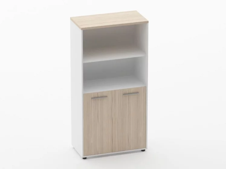 Шкаф 3 широкий 2 полки открытые, 2 полки закрытые Дека 10.16.111 Туя/Белый / Deka_0