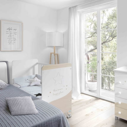 Комод пеленальный Микуна Космиc Б-970 Вхите/Нордиc Беиге Старс / Micuna Cosmic B-970 White/Nordic Beige Stars_2